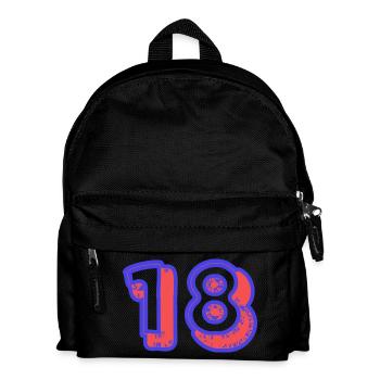 18. 18 JAHRE ALT. 18. JAHRESTAG. 18. GEBURTSTAG. - Kinder Rucksack - Schwarz - Vorne