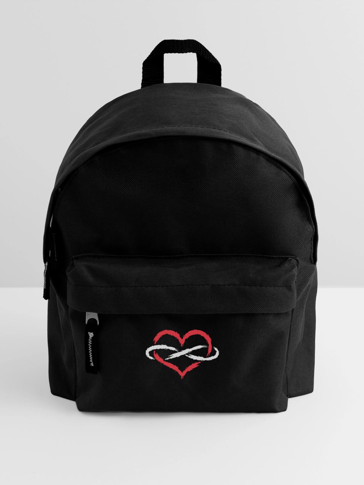 Herz Unendlich Endlos - Kinder Rucksack - Schwarz - Vorne