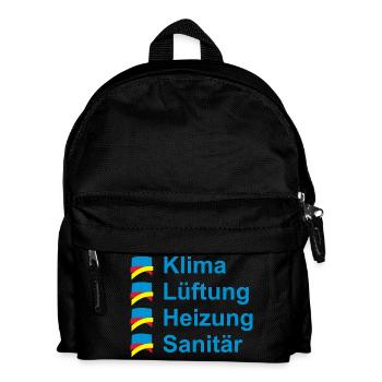 Klima Lüftung Heizung Sanitär - Kinder Rucksack - Schwarz - Vorne