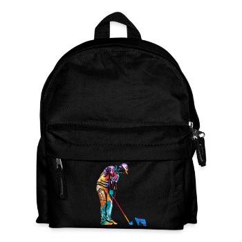Schlagfertiger Minigolf Bahnprofi - Kinder Rucksack - Schwarz - Vorne