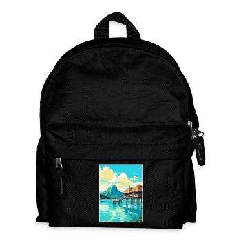 Bora Französisch-Polynesien Vintage Reiseposter WPA - Kinder Rucksack - Schwarz - Vorne
