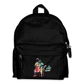 Elegantes Cello Orchesterklang - Kinder Rucksack - Schwarz - Vorne