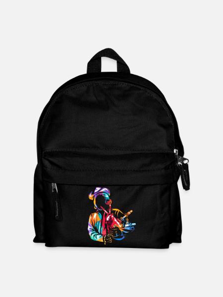 Schmissiger Dudelsack Volksmusik - Kinder Rucksack - Schwarz