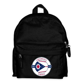 Cincinnati Ohio Flagge USA Reise Souvenir Abzeichen - Kinder Rucksack - Schwarz - Vorne