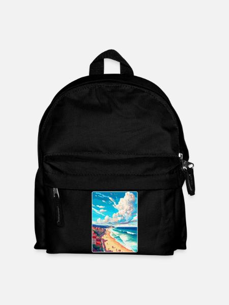 Nazare Portugal Vintage Reiseplakat Souvenir WPA - Kinder Rucksack - Schwarz