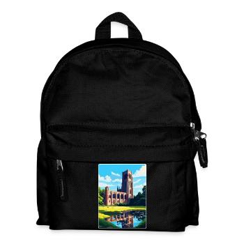Fountains Abbey North Yorkshire Travel Poster WPA - Kids' Backpack - black - Front