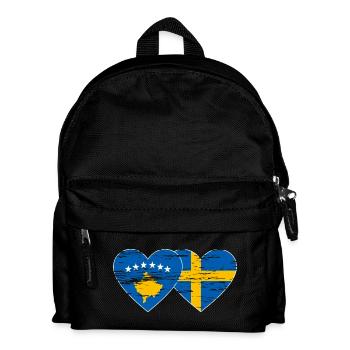 Kosovo Sweden Flag used - Kids' Backpack - black - Front