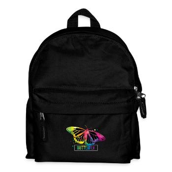 Schillernder Schmetterling Blumenwiese - Kinder Rucksack - Schwarz - Vorne