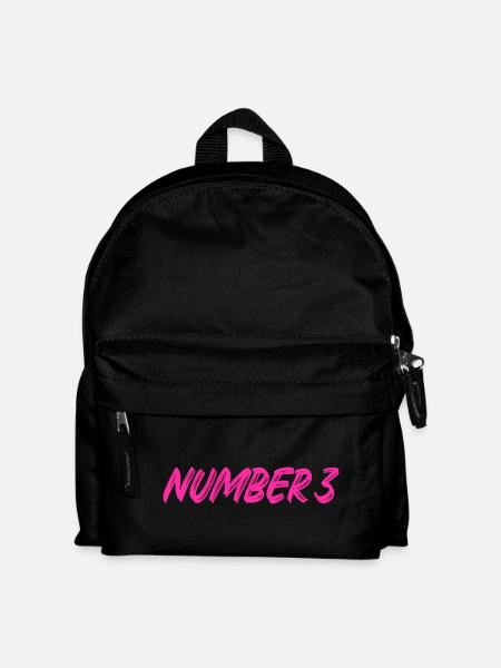 Number 3 - drei - dritter - dritte - 3 - Nummer 3 - Kinder Rucksack - Schwarz