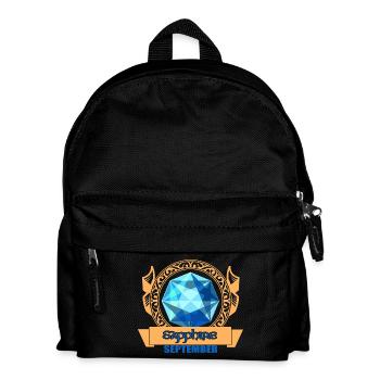 Saphir Stein - Kinder Rucksack - Schwarz - Vorne