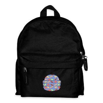 Burger Muster bunt Fast Food - Kinder Rucksack - Schwarz - Vorne