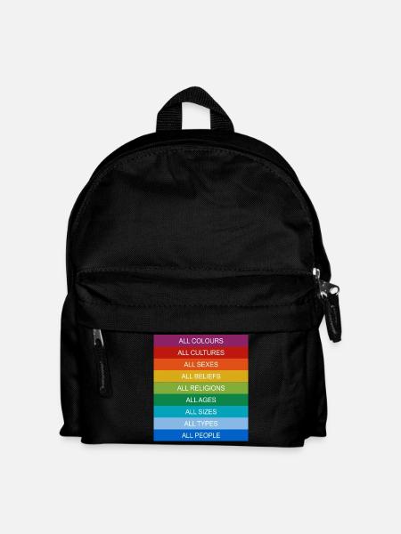 Toleranz Equality Inklusion Tolerance Pride Queer - Kinder Rucksack - Schwarz