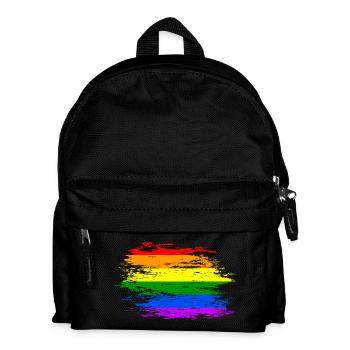 Regenbogen Flagge used - Kinder Rucksack - Schwarz - Vorne