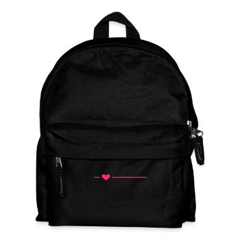 Linie Herz Rosa Strich Ornament Dekoration - Kinder Rucksack - Schwarz - Vorne