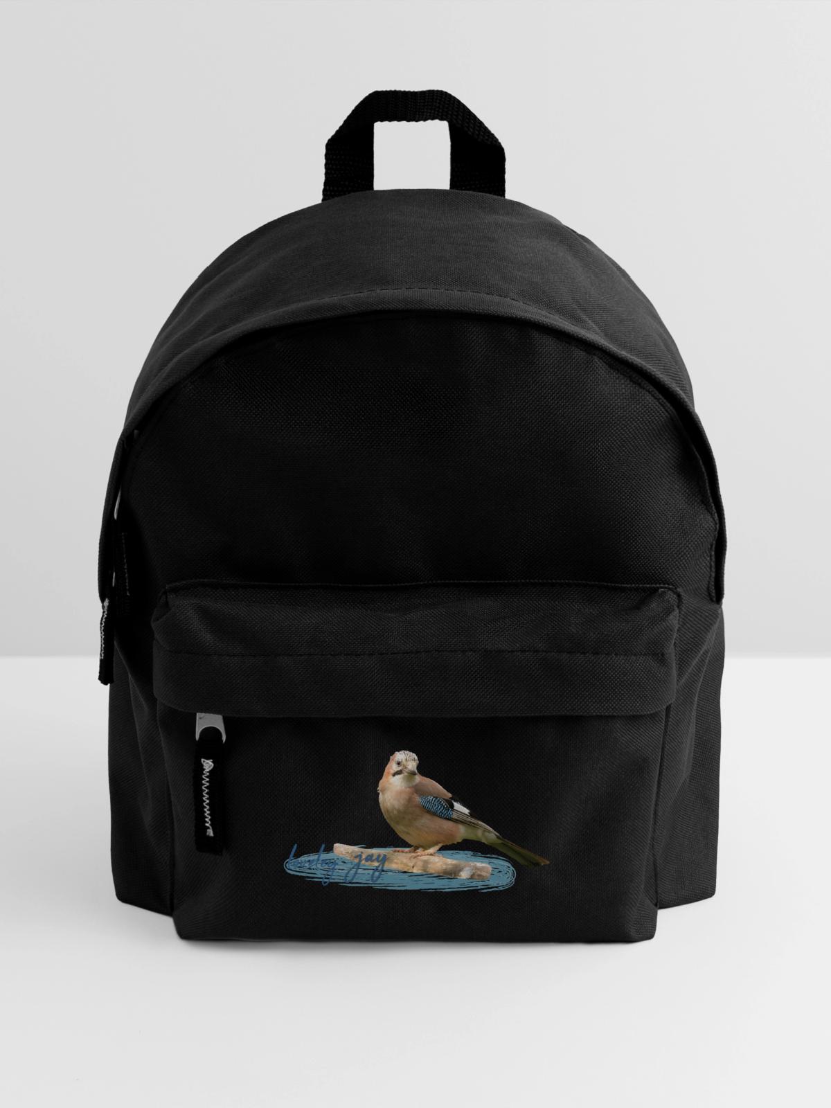 Eichelhäher - Kinder Rucksack - Schwarz - Vorne