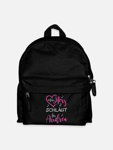 Mein Herz schlägt für Andrea - Kinder Rucksack - Schwarz