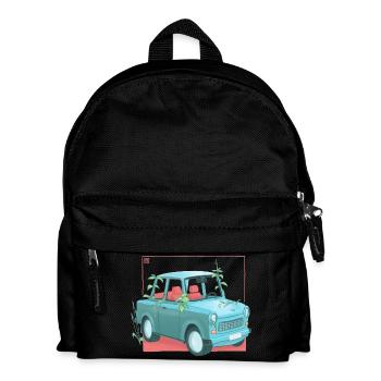 Trabi with plants - Kids' Backpack - black - Front