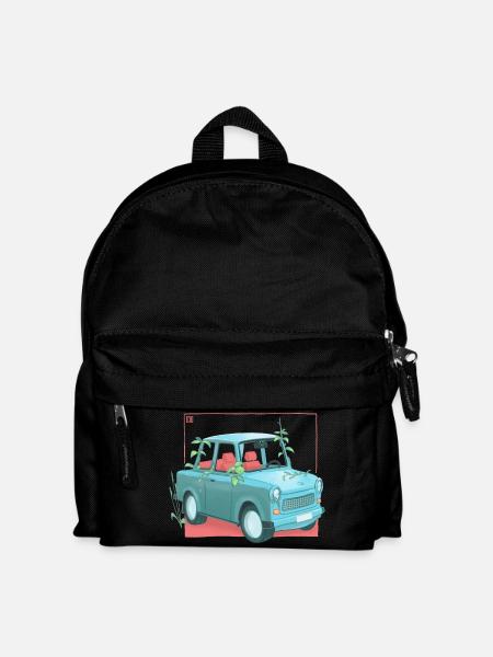 Trabi mit Pflanzen - Kinder Rucksack - Schwarz