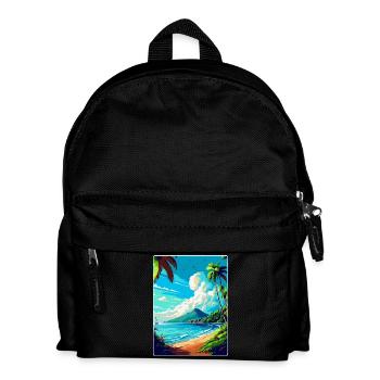Martinique Karibik Vintage Reiseposter WPA Kunst - Kinder Rucksack - Schwarz - Vorne
