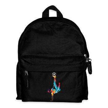 Kreativer Freestyle Fußballkick - Kinder Rucksack - Schwarz - Vorne