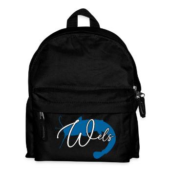 Wels Waller angeln Sportfischen Flussmonster - Kinder Rucksack - Schwarz - Vorne
