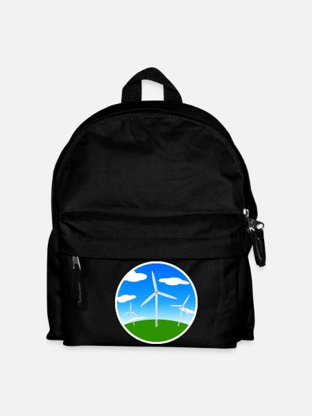 Windräder - Kinder Rucksack - Schwarz
