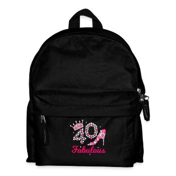 Fabulous 40 Queen 40.Geburtstag Königin Vierzig - Kinder Rucksack - Schwarz - Vorne