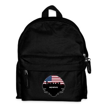 Memphis Tennessee USA Flagge Skyline Silhouette Trav - Kinder Rucksack - Schwarz - Vorne