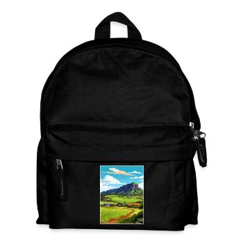 Kualoa Ranch Hawaii Vintage Reiseposter Souvenir - Kinder Rucksack - Schwarz - Vorne