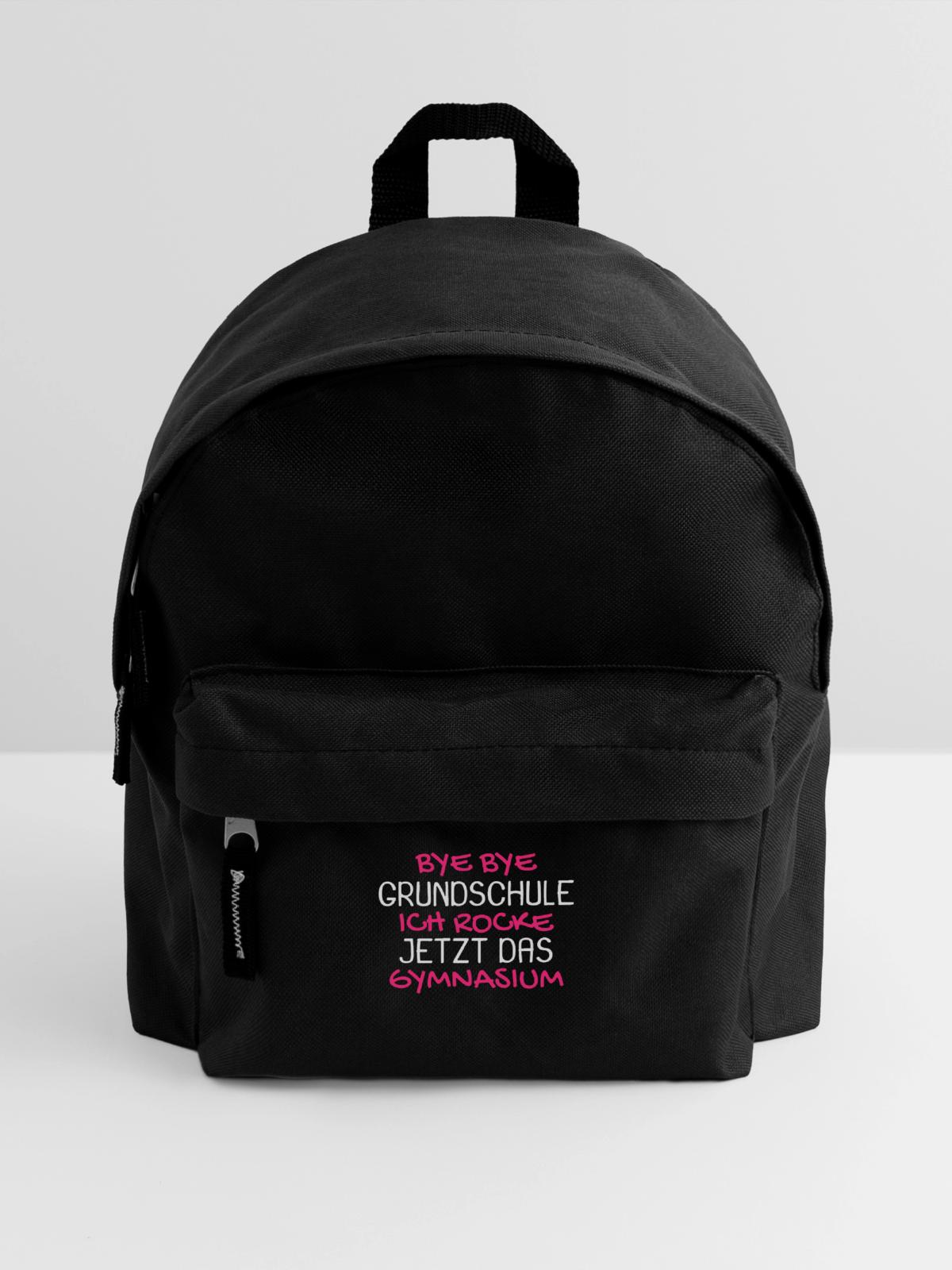 Gymnasium Einschulung Schulbeginn Geschenk - Kinder Rucksack - Schwarz - Vorne
