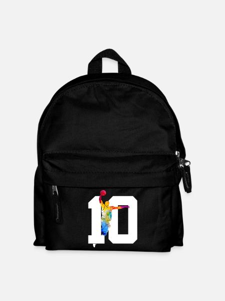 NUMMER 10 BASKETBALL 10. GEBURTSTAG - Kinder Rucksack - Schwarz