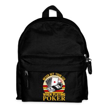 Setze niemals dein Bein beim Pokern im Casino - Kinder Rucksack - Schwarz - Vorne
