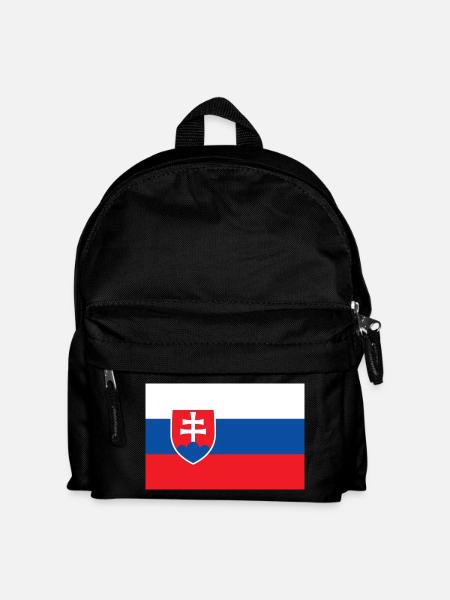 Slowakei – Flagge der Slowakei mit Wappen - Kinder Rucksack - Schwarz