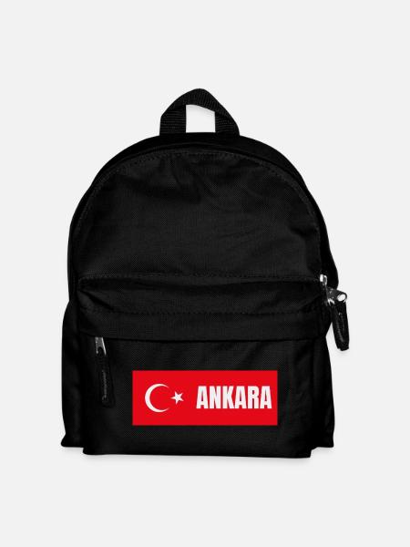 Ankara City in türkischer Flagge - Kinder Rucksack - Schwarz