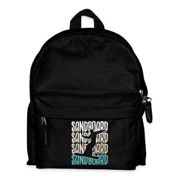 Retro Sandboard Boardsport Sand Düne Sandboarding - Kinder Rucksack - Schwarz - Vorne