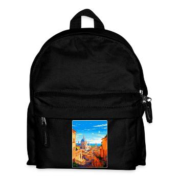 Rom Italien Vintage Reiseplakat Souvenir Souvenir - Kinder Rucksack - Schwarz - Vorne