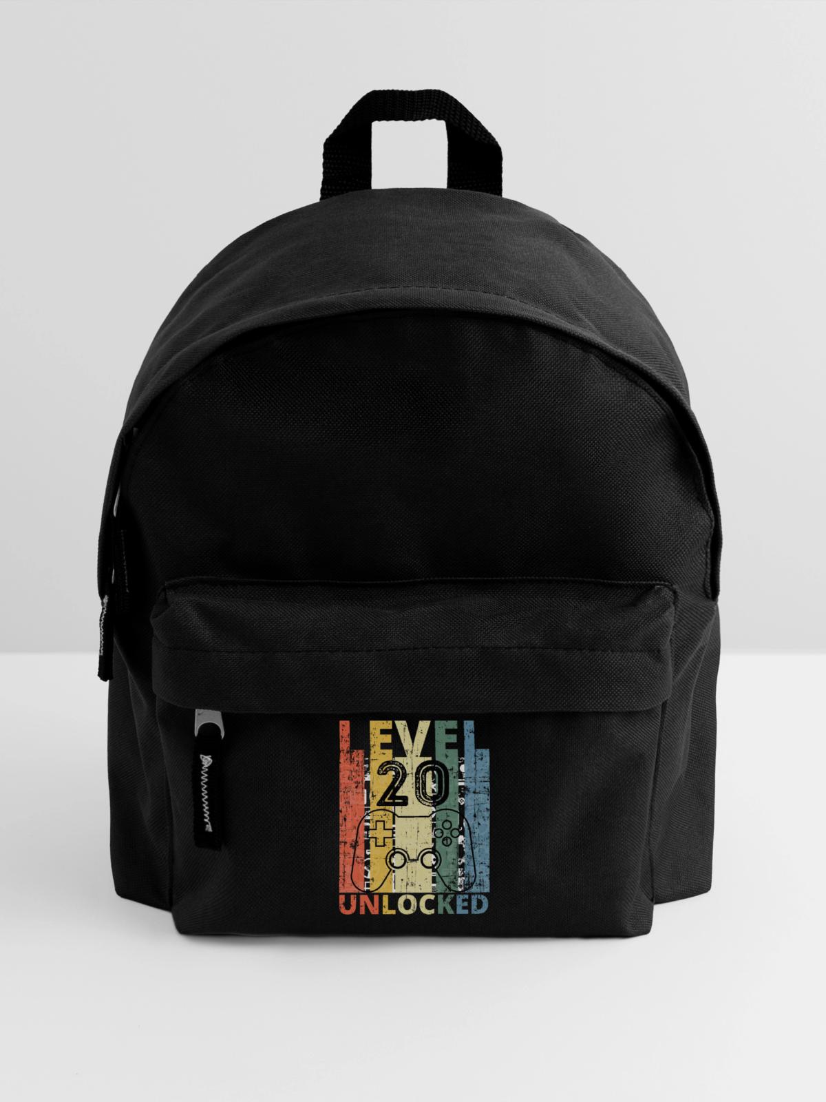 Level 20 freigeschaltet - Kinder Rucksack - Schwarz - Vorne
