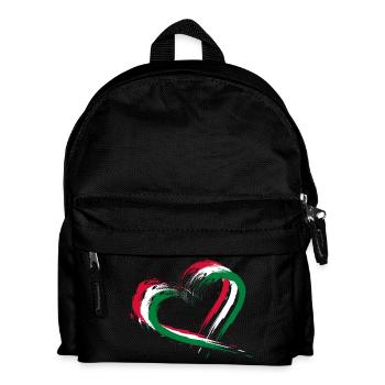Herz Bürste Flagge der Malediven Fahne Urlaub - Kinder Rucksack - Schwarz - Vorne