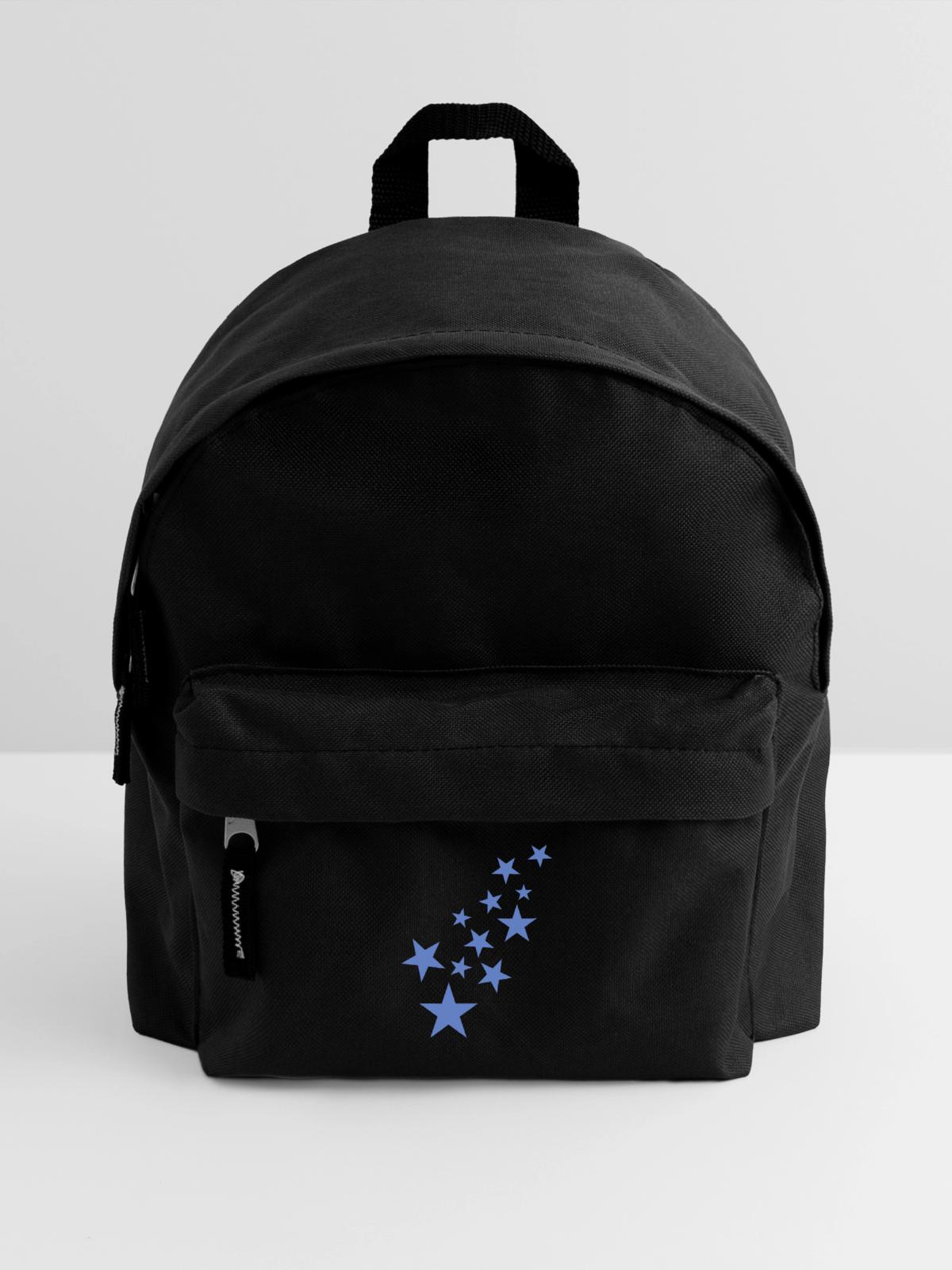 Stern Sternchen Muster Blau - Kinder Rucksack - Schwarz - Vorne
