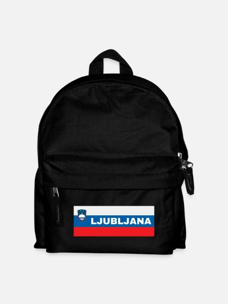 Ljubljana Stadt in slowenischer Flagge - Kinder Rucksack - Schwarz
