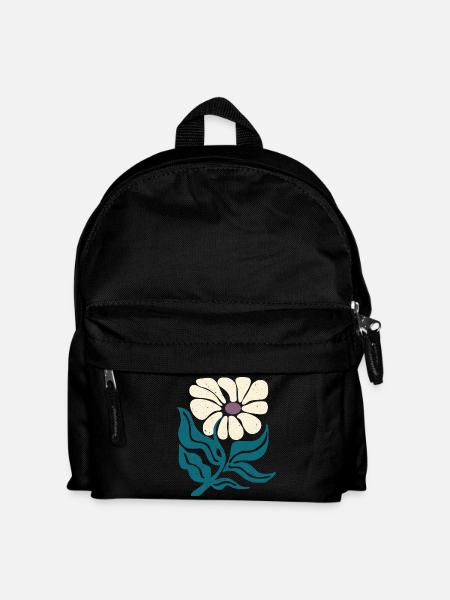 Retro-Blume - Kinder Rucksack - Schwarz