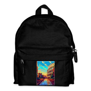 Rom Italien Vintage Reiseplakat Souvenir Souvenir - Kinder Rucksack - Schwarz - Vorne