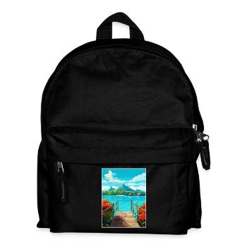 Bora Französisch-Polynesien Vintage Reiseposter WPA - Kinder Rucksack - Schwarz - Vorne