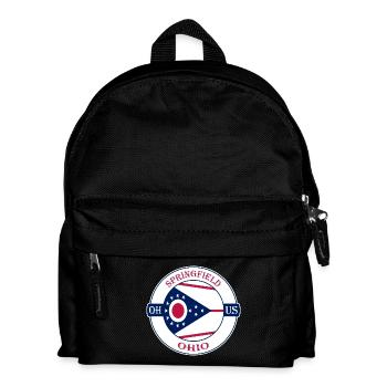 Springfield Ohio Flagge USA Reise Souvenir Abzeichen - Kinder Rucksack - Schwarz - Vorne