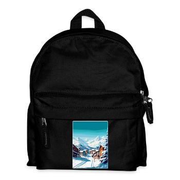 Val Thorens Frankreich Vintage Reiseplakat Souvenir - Kinder Rucksack - Schwarz - Vorne