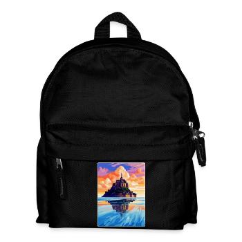 Mont Saint Michel France Vintage Travel Poster WPA - Kids' Backpack - black - Front