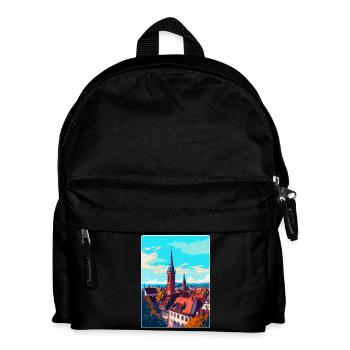 Freiburg Germany Vintage Travel Poster Souvenir - Kids' Backpack - black - Front