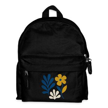 Florale Komposition – Blau & Senf - Kinder Rucksack - Schwarz - Vorne