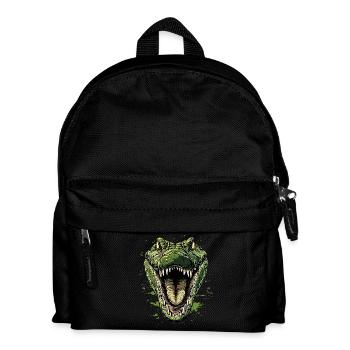 Krokodil Alligator Reptilien Kroko Liebe Krokodile - Kinder Rucksack - Schwarz - Vorne