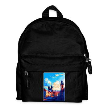 Prag Tschechische Republik Vintage Reiseplakat WPA - Kinder Rucksack - Schwarz - Vorne